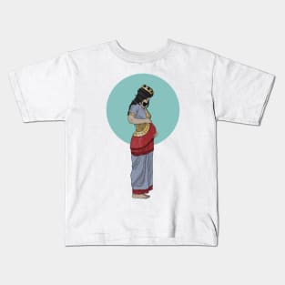 Pregnant Neo-Assyrian Princess (solar disk) Kids T-Shirt